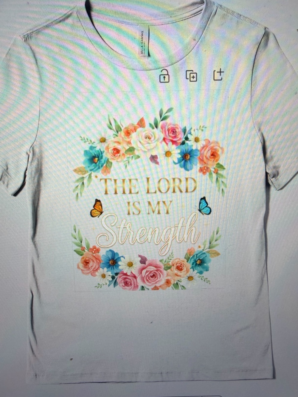 White Floral 'The Lord Is My Strength' Graphic Tee